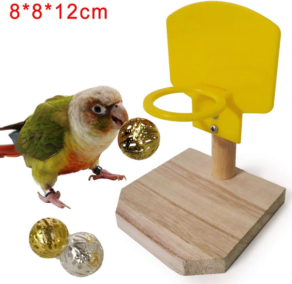 Foreen Funny Basketball Shoots Hoop Balls Puzzle Game Chew Play Toy Bird Parrot Toys Pet Supplies