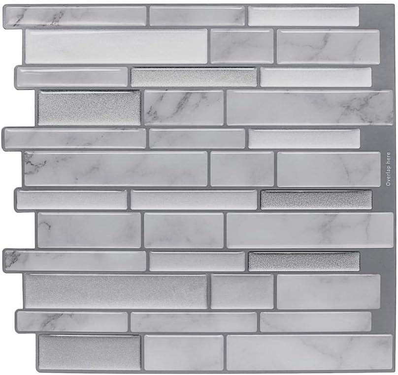 Ladrillo Plateado Profesticker Vinilo Azulejo Adhesivo Cenefa Adhesiva