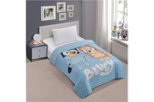 Jay Franco Bluey & Bingo Twin Quilted Bedspread Again, JF14533