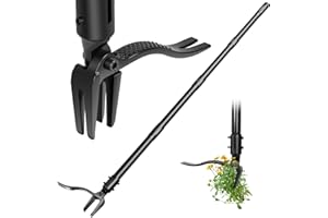 Belife Weed Puller Tool, 4 Claw Head Design for Stand Up Weed Puller with 64" Long Handle, 4 Section Design Suitable for People of Different Heights Garden Tools, Remove Weeds Easily