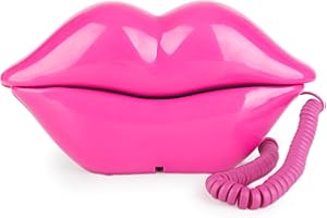 Sangyn Lip Phone Cute Corded Lip Telephones Novelty Sexy Mouth Wired Phone Cartoon Shaped Real Landline Telephone for Home Office Shops and Art Decor