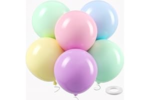 ADOINBY 18 Inch Pastel Large Balloons - 35Pcs Thick Macaron Balloons Big Round Multicolor Latex Party Balloons for Birthday Anniversary Baby Shower Gender Reveal Themed Rainbow Party Decorations