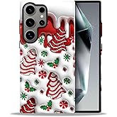 Case for Samsung Galaxy S25 Ultra,Christmas 3D Winter Case Glossy Slim Silicone Shockproof Cover for Girls Women