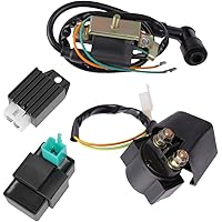 Anxingo Ignition Coil CDI Regulator Rectifier Relay Kit Fits for Chinese ATV Quad 50cc 70cc 90cc 110cc