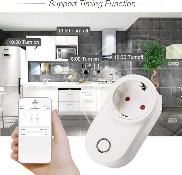 eWeLink Enchufe Inteligente WiFi EU Tipo E Soporte Control Remoto Funcin de Temporizacin Control de Voz Compatible con Amazon Alexa y para Google Home IFTTT