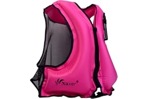 NAXER Inflatable Buoyancy Jackets Snorkel Vests for Adults Kayak Kayaking Snorkeling Suit 90-200 lbs Easy Swimming Boating Paddleboarding Water Sports