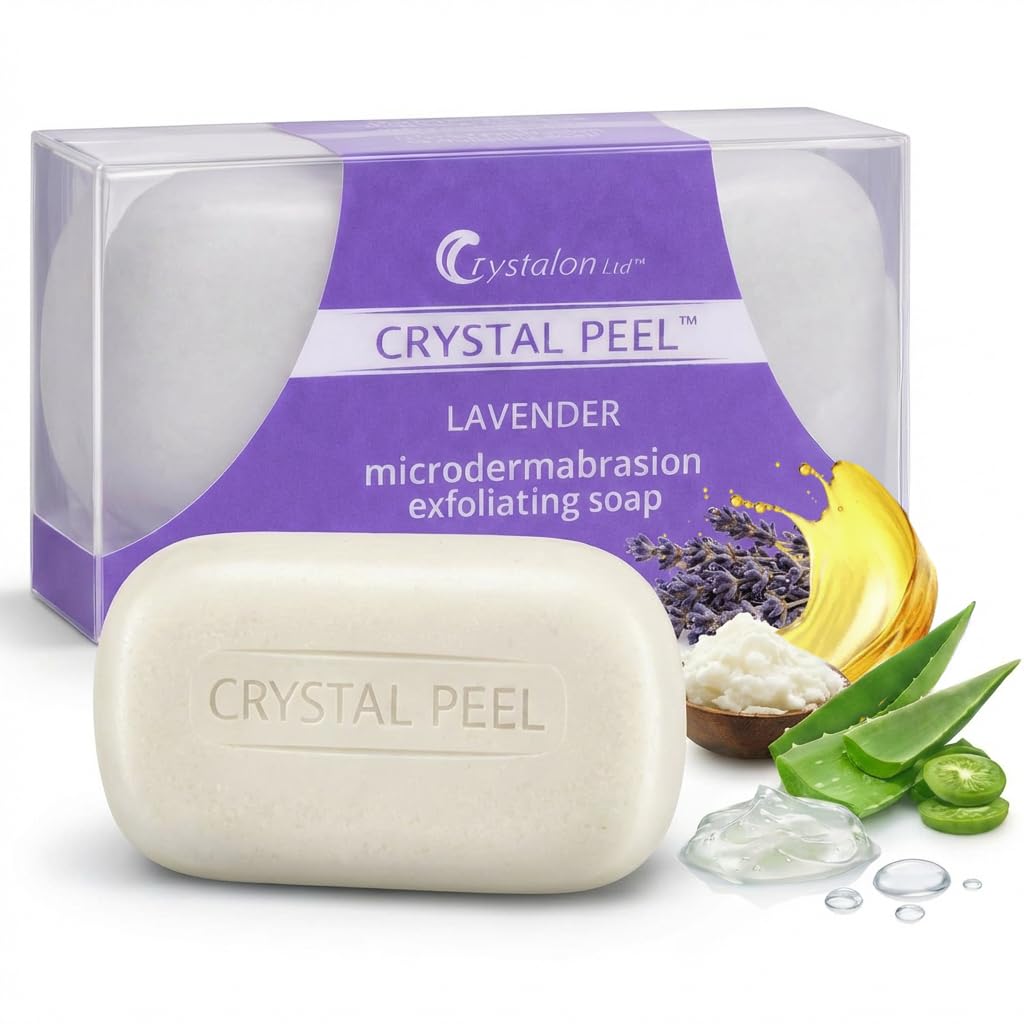 Crystal Peel Lavender Microdermabrasion Exfoliating Soap Body Bar 8oz