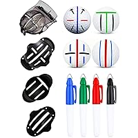 8 Pack Precision Golf Ball Marker, Upgrade Golf Accessories, 4 Golf Ball Marking Stencils and 4 Colors Golf Ball Markers, Gol