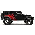 Factory Crafts Splash Side Graphics Kit 3M Vinyl Decal Wrap Compatible with Jeep Wrangler 4 Door 2007-2016 - Dark Red