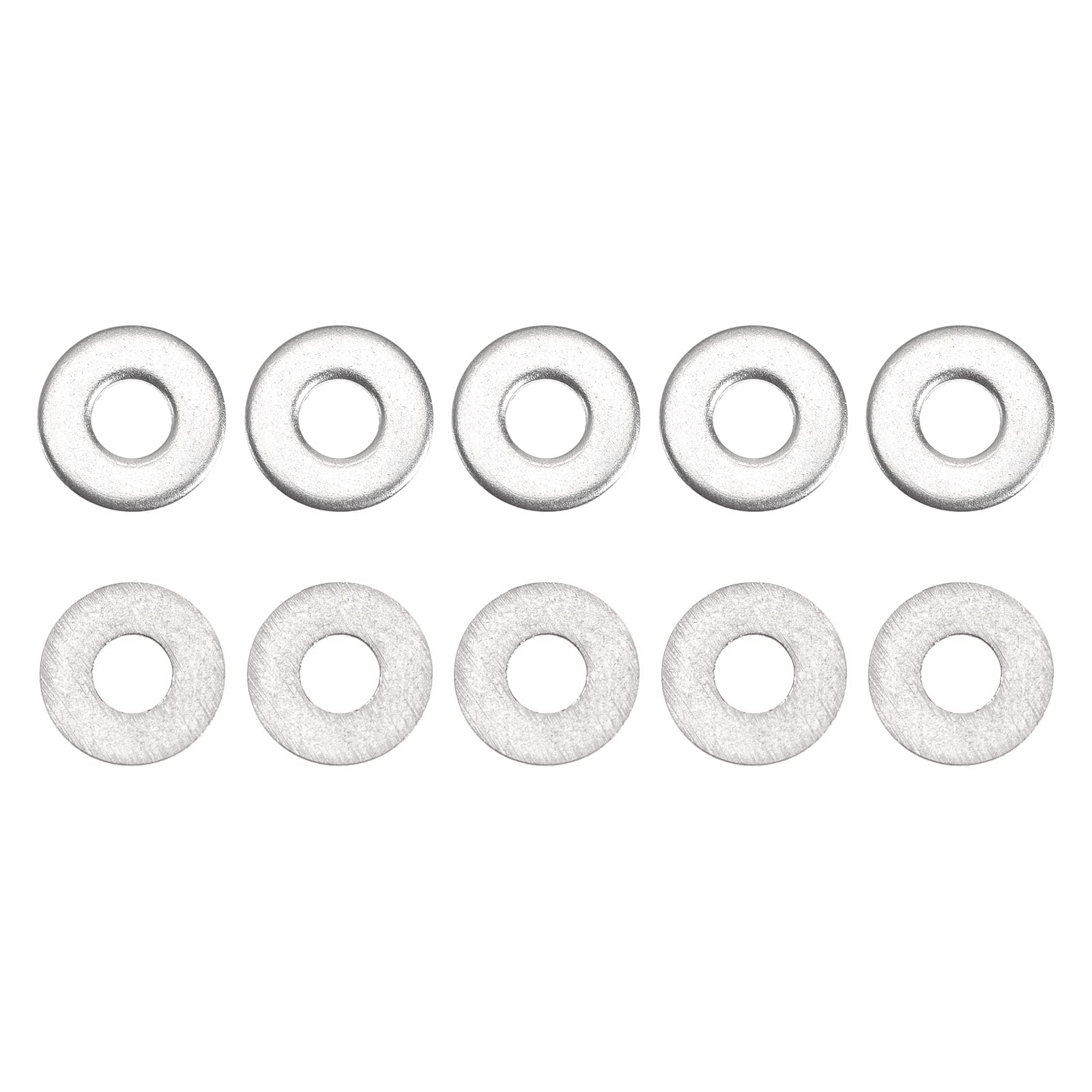 DTGN 9.5mmx1mm(ODxT) 304 Stainless Steel Flat Washers - 200Pack - Good for #6 Industrial Machinery Screw Bolt - Flat Ring Gaskets - Silver Tone