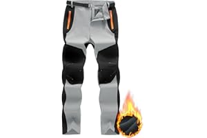 BondiTrekk Mens Snow Ski Pants Fleece Lined Hiking Pants Water Resistant Winter Cargo Pants for Camping Fishing Outdoor