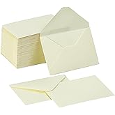 100 Pack Gift Card Envelopes 4 x 2.75" Mini Envelopes 120GSM Small Paper Business Gift Card Sleeves Bulk,Tiny Little Greeting Card Envelope Pockets for Invitation (Cream)