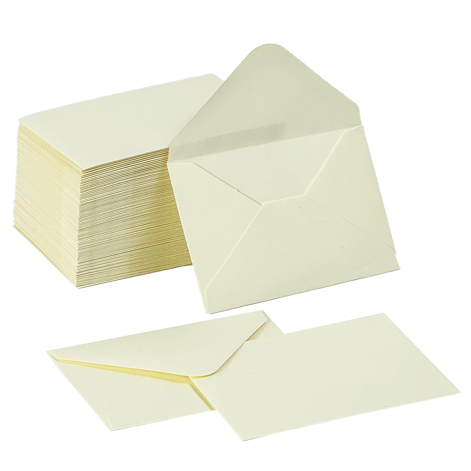 Photo 1 of 100 Pack Gift Card Envelopes 4 x 2.75" Mini Envelopes 120GSM Small Paper Business Gift Card Sleeves Bulk,Tiny Little Greeting Card Envelope Pockets for Invitation (Cream)