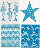 Swedish Dishcloth, Set of 4 (HL) Blue & Turquoise