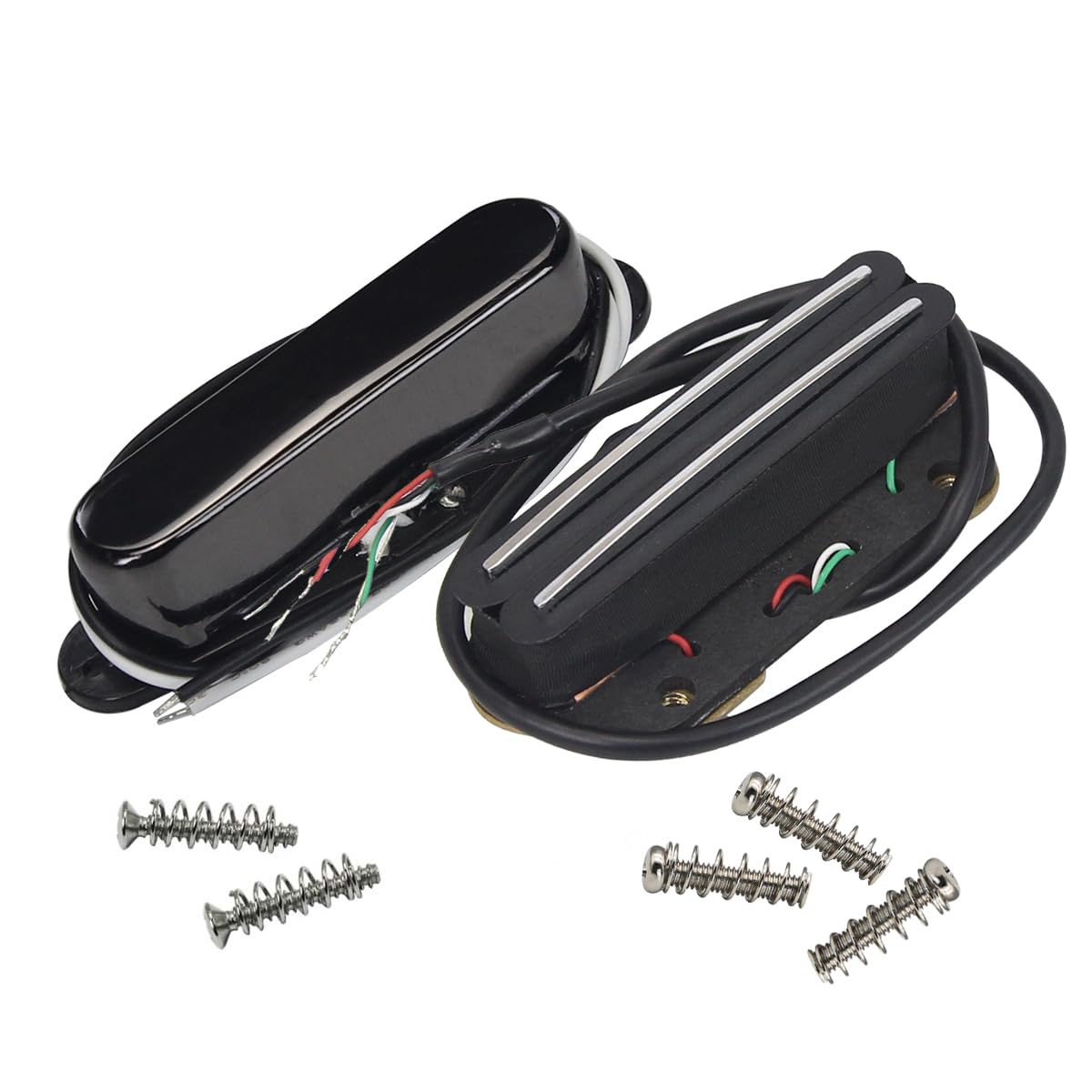 FLEOR Alnico 5 TL Pickup Hot Rail Humbucker Bridge Pickup 12.5~13k & Single Coil Neck Pickup Black 7~8K Fit TL Guitar Part