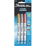 Sharpie Water-Based Metallic Paint Markers, Assorted, 3 per Pack (1783278)