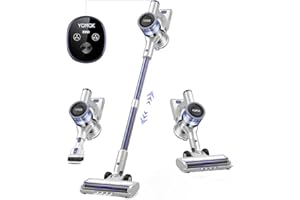 BELIFE Cordless Vacuum Cleaner for Home, 28KPa Rechargeable Stick Vacuum for Carpet and Hardwood Floors, Lightweight Wireless Vacuum with LED Display, Pet Hair Cleaning, Up to 45-Minute Runtime(White&Purple)