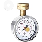 SENCTRL 0-200 Psi Water Pressure Gauge Test with Lazy Hand, Lead-Free, Waterproof, 2.5" Dial Size, 3/4" Female Garden Hose Th