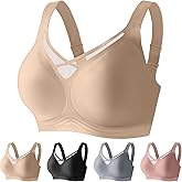 symoid Jelly Bras for Women No Underwire High Support Plus Size Sport Bra Wireless Push Up Full Coverage Seamless Bralettes