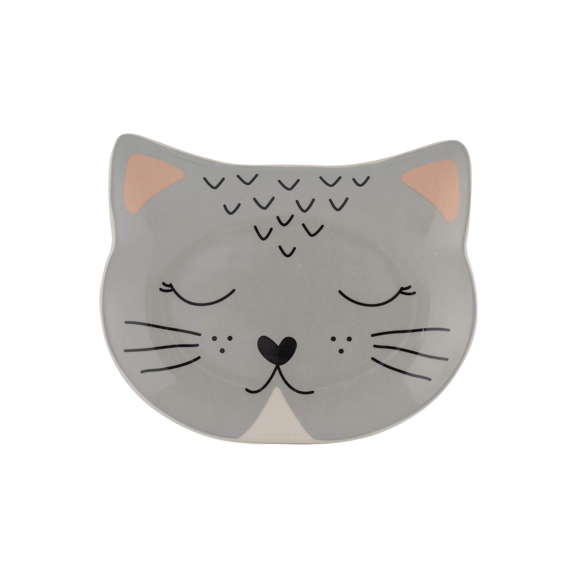 Mason Cash Smokey Cat Bowl 13cm | Stoneware Pet Bowl for Food & Water | Durable, Dishwasher & Freezer Safe | Adorable Cat Face Design