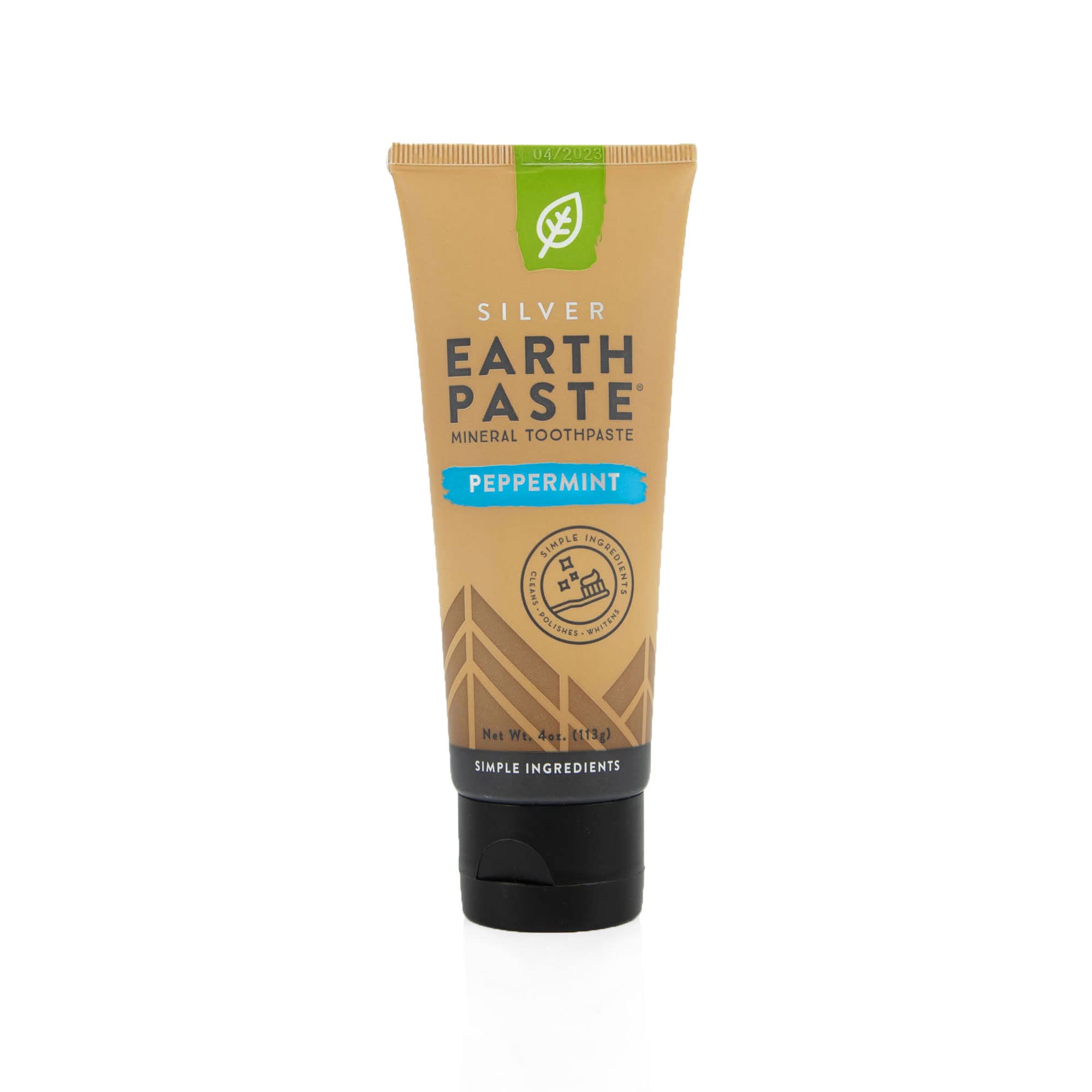 Redmond Earthpaste - Natural Non-Fluoride Toothpaste, 4 Ounce Tube (1 Pack, Peppermint)