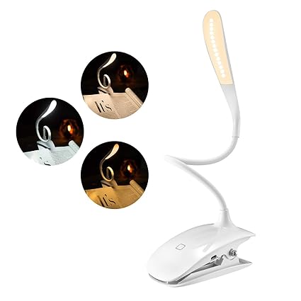 VICTSING LED Klemmleuchte,15 LED Schreibtischlampe USB Bett Leselampe für Kinder
