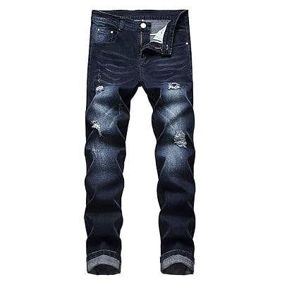 GARMOY Men's Skinny Ripped Jeans Distressed Denim Kuwait