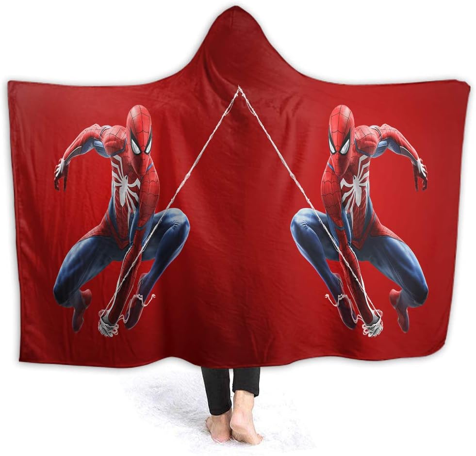 Spiderman Comfortable Hooded Blanket Spiderman Microplush, Functional