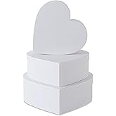 Soul & Lane White Heart Shaped Gift Boxes with Lids: Set of 3 Cardboard Heart Shaped Boxes for Flowers, Chocolates, and Presents, Large Gift Box for Flower Arrangements and Valentine’s Day Gifts