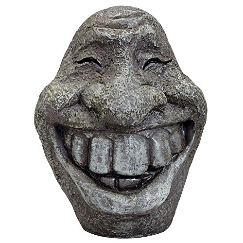 Big Stone Smiley Face Polyresin Garden Statue Ornament 8inch Indoor
