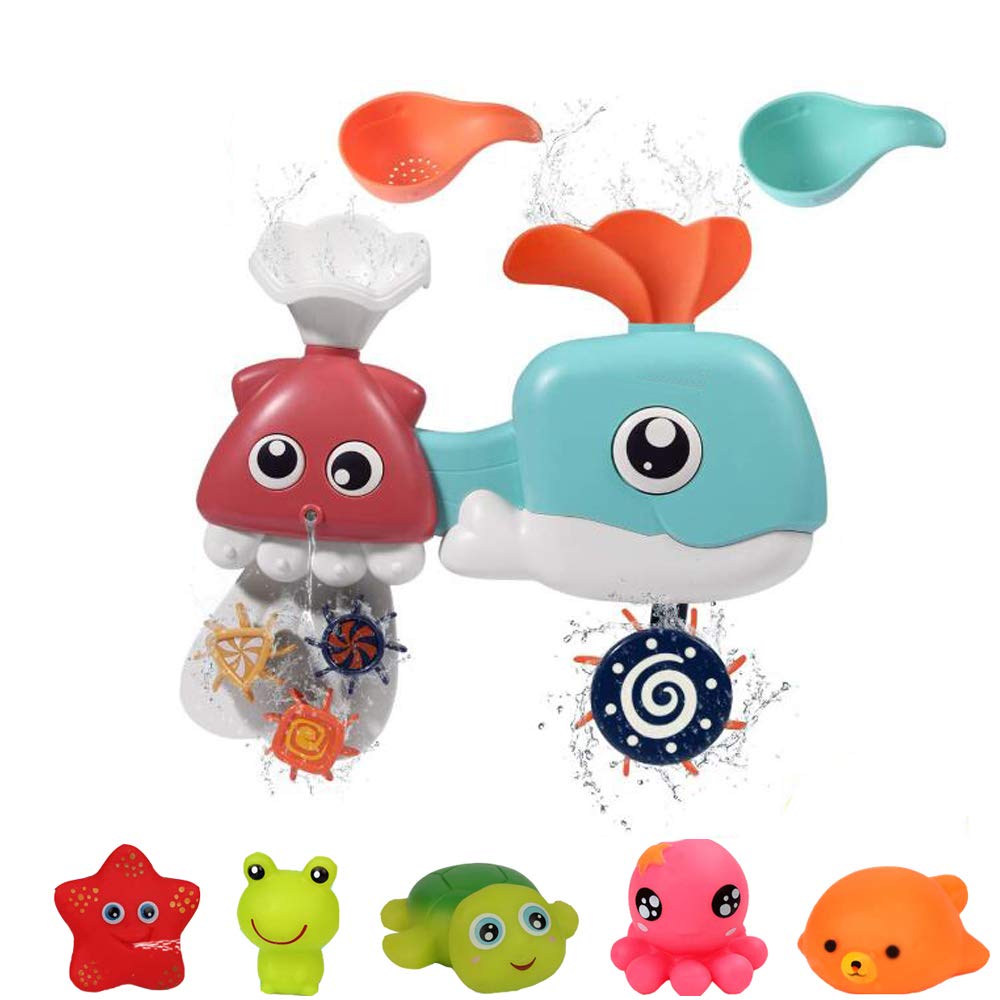 whale waterfall bath toy