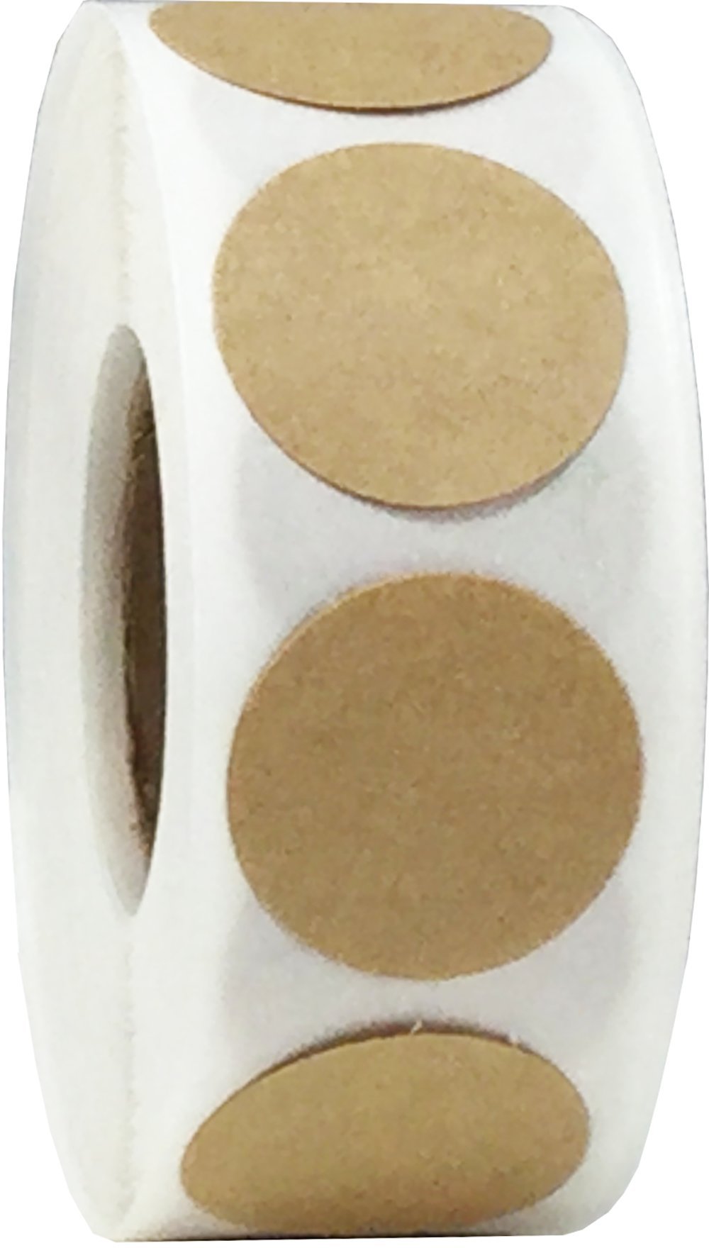 Natural Kraft Color Coding Dot Labels 19.1 mm 0.75 Inch Round 500 Count
