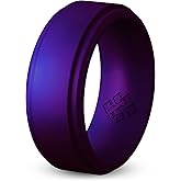 Knot Theory Cosmic Purple Silicone Ring for Men - Sophisticated and Durable, Size 12, Step Edge Breathable Comfort Fit 8mm Bandwidth