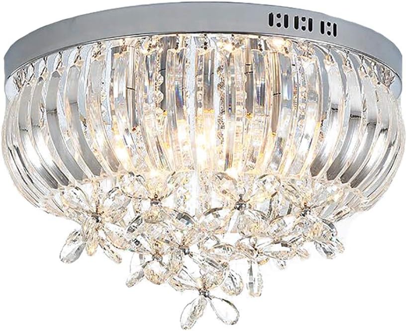 Cristal Lámpara De Techo,9-luces Montaje Al Ras Lámpara De Araña