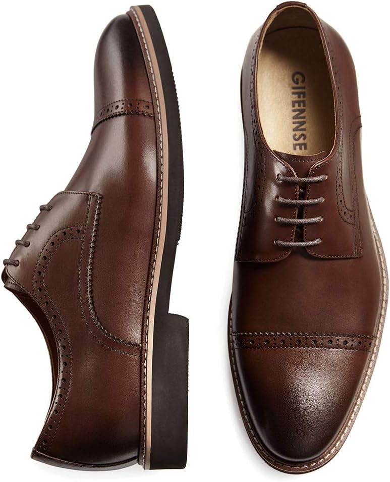 GIFENNSE Men's Casual Dress Shoes Leather Oxford Shoe