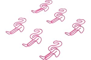 100pcs Flamingo Shaped Paper Clips, Cute Fun Non Slip Small Bookmark Clips for Paper Documents, with Plastic Wrapped Wire for