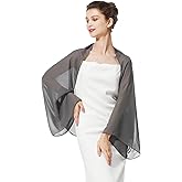 BEAUTELICATE Bridal Wedding Chiffon Shawl Shrug with Arm Hole Bridesmaid Cover Up Evening Party Summer Shawl