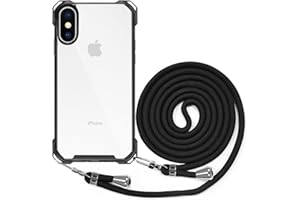 BEIMEITU Strap Crossbody Case for iPhone X/XS, Crossbody Cover with Neck Cord Strap,Transparent Clear PC Lanyard Phone Case for iPhone X/XS