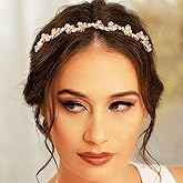 Formery Gold Rhinestone Headband Bead Headbands Crystal Headpiece for Women and Girls