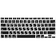 ProElife Korean Language Ultra Thin Silicone Keyboard Cover for 2021 2020 MacBook Air 13 Inch A2179 and A2337 Apple M1 Chip (US Layout) with Touch ID Keyboard Accessories Protective Skin (Black)