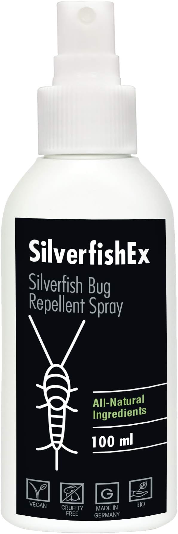 Silverfish Bug Repellent Spray by SILVERFISHEX I 100 ml I Effective and Allnatural spray