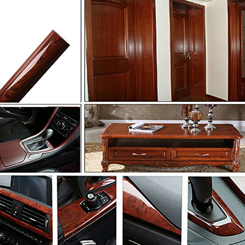 HOHO] Wood Grain Car Vinyl Interior Decal Sticker Car Wrap Film Home Decoration Sticker (124cm50cm) - Thumbnail 5