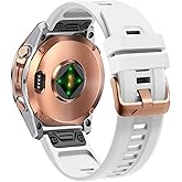 TUCOMO Watch Bands Compatible with Garmin Fenix 8 43mm/ Fenix 7S/ Fenix 6S/ Fenix 5S, QuickFit 20mm Soft Silicone Sport Replacement Strap for Garmin Epix Pro 42mm/ Fenix 7S Solar/ 6S Pro / 5S Plus