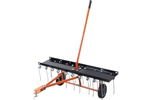 HDURCIR 40" Tow Behind Grass Dethatcher, Removes Thatch,Tine Tow Dethatcher