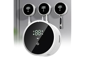 ZEZHOU Toothbrush Holders Cleaner & Dryer for Bathroom - Mirror Wall Mounted [Rechargeable, Auto Sensor Open/Close Lid, LED Smart Screen] Adhesive Electric Tooth Brush Razor Holder with Cover for Home Travel