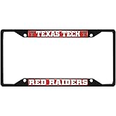FANMATS 31286 Texas Tech Red Raiders Metal License Plate Frame Black Finish
