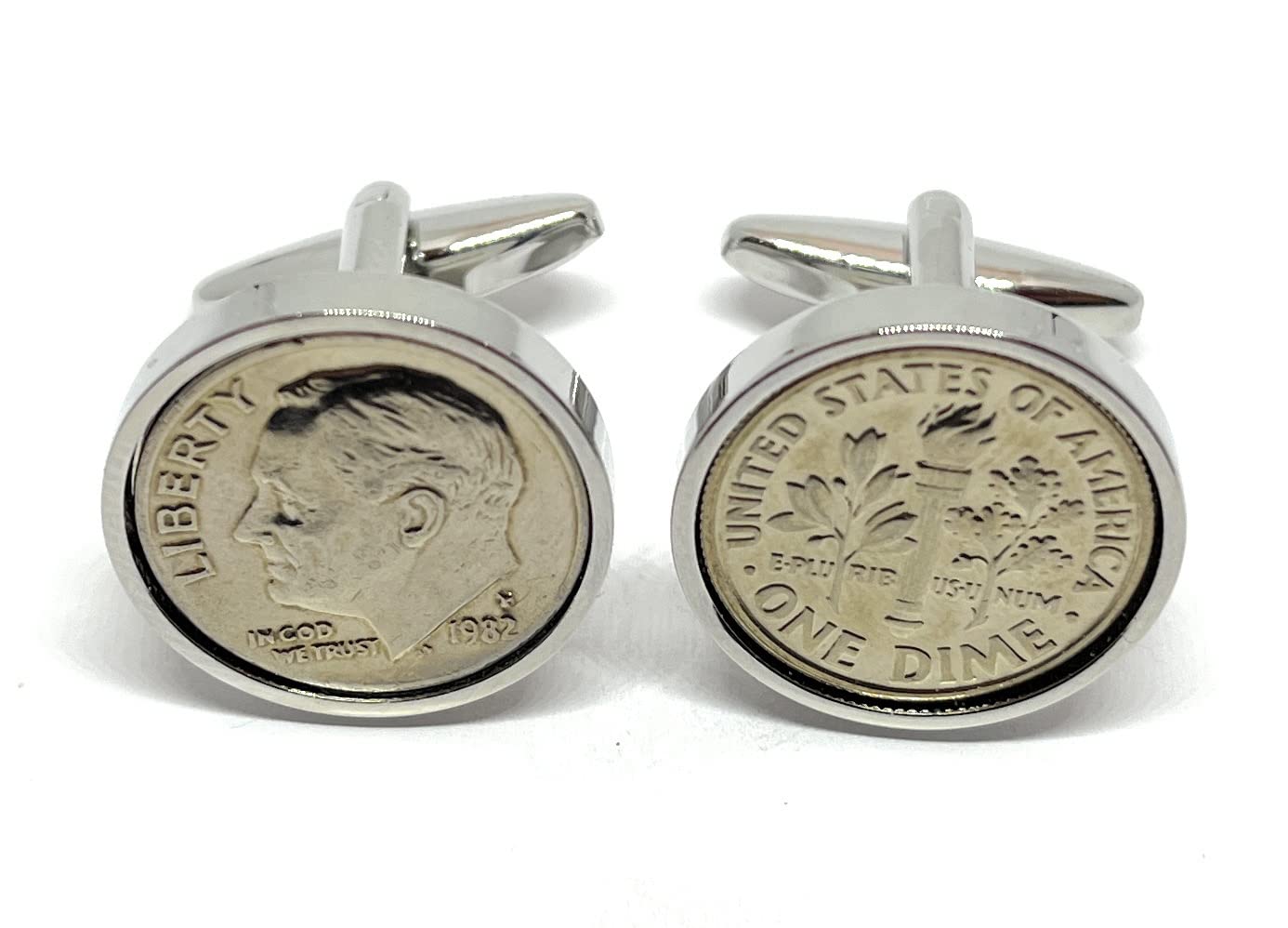 Premium 1982 American Dime for a 44th Birthday or Anniversary cufflinks