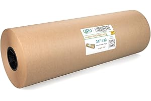 IDL Packaging 24" x 14400" (1200 feet) - Large Brown Kraft Paper Roll - 30lb Thickness - Natural Kraft Wrapping Paper for Packing - Perfect Kraft Paper for Void Filling - Kraft Paper for Kids Art