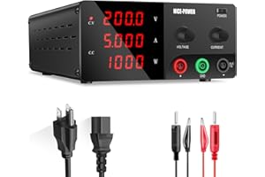 NICE-POWER Variable DC Power Supply - 200V 5A 1000W, High Power Benchtop Laboratory Power Supply with Encoder Adjustable Voltage Regulator and Built-in Intelligent Fan