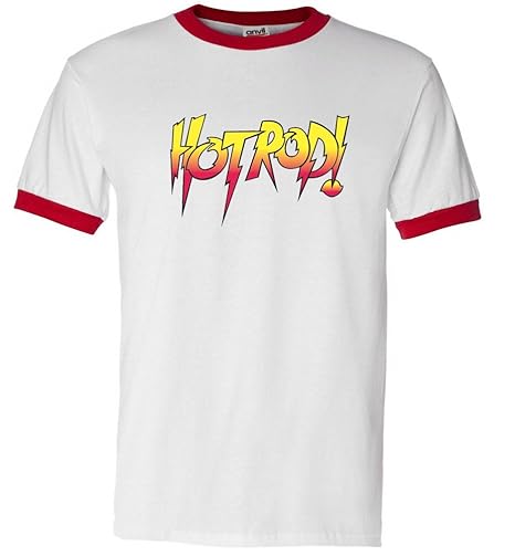 DirtyRagz Men's Rowdy Roddy Piper Hot Rod Wrestling White Adult T-shirt L White